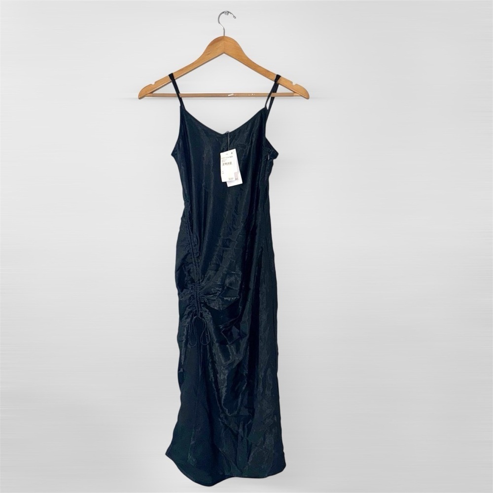 New Sophie Rue Ruched Side Cami Dress Woman’s Small Cocktail Dress Black